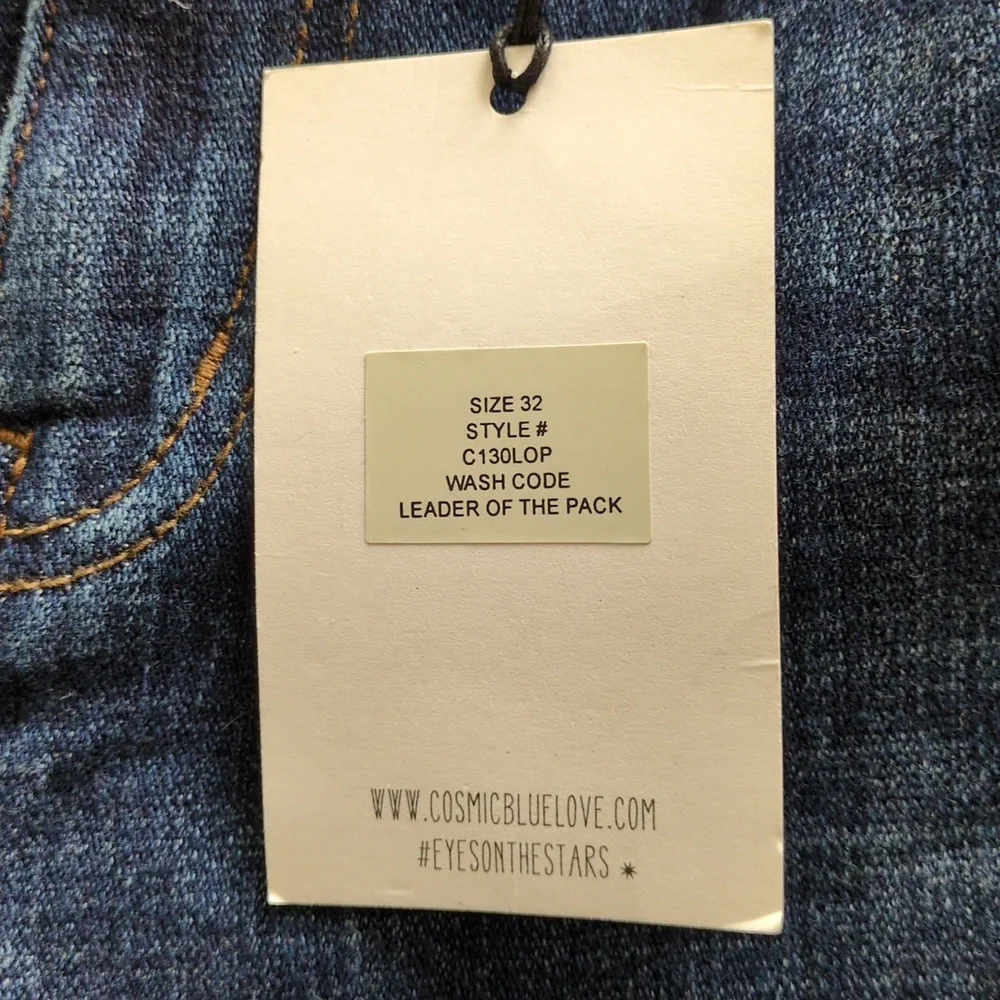 NWT Cosmic Blue Love Adrianne Distressed Boyfriend Jeans Size 14 - Picture 2 of 6